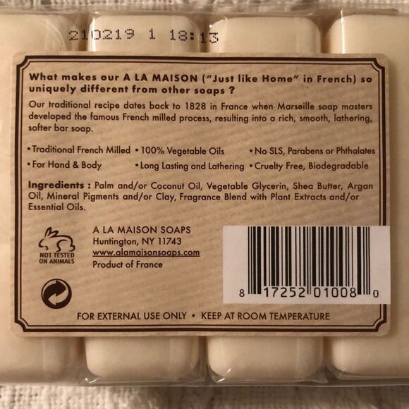 French Milled Oat Milk Shea Butter & Argan Oil Hand & Body Soap set of 4 - Picture 4 of 6